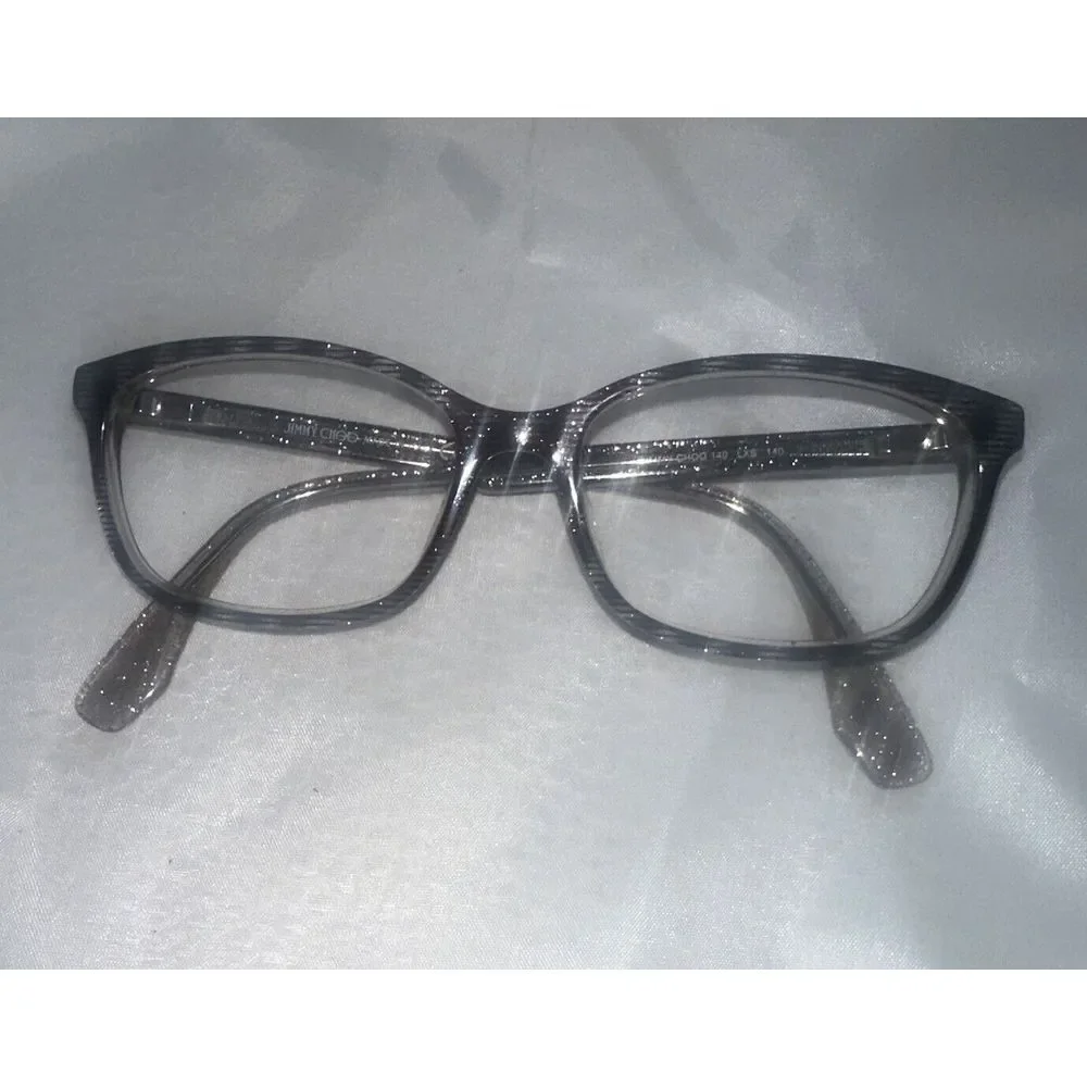 Jimmy Choo Glitter Frame Glasses Gray‎ Italy 140 Lxs 140 Frame Only